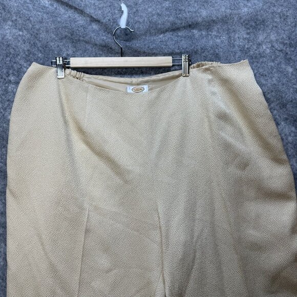 Talbots Dress Pants Womens Plus 24W Gold Side Zip Straight Silk Wool High Rise - Picture 5 of 12